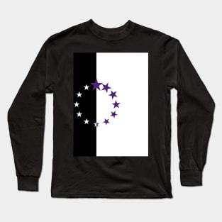 Half Black Half white 12 growing stars white to purple Long Sleeve T-Shirt